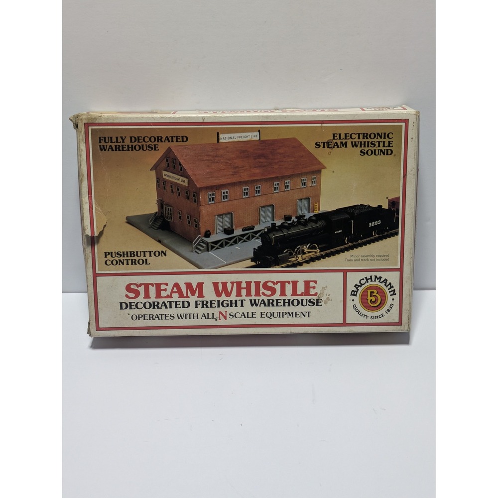 Bachmann N Scale Steam Whistle Decorated Freight Warehouse 56-1209 Vintage Train